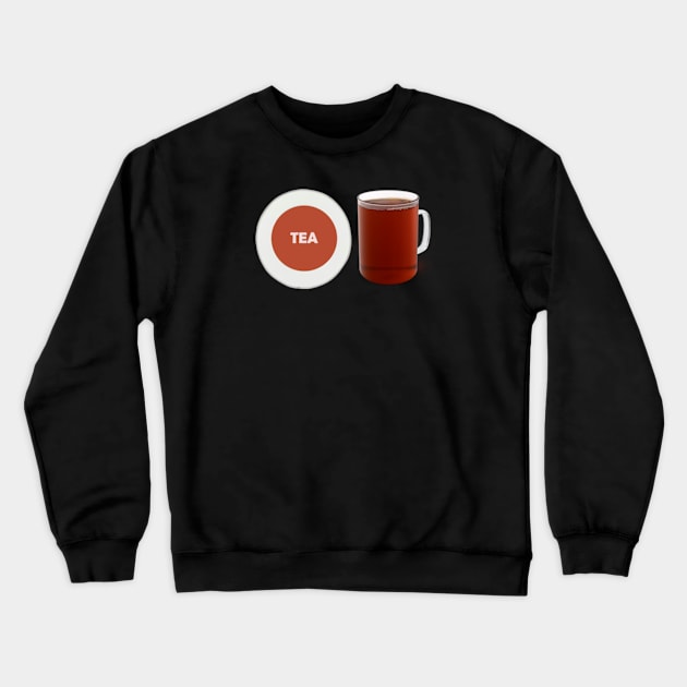 Tea with Reddish Saucer Crewneck Sweatshirt by halodoc